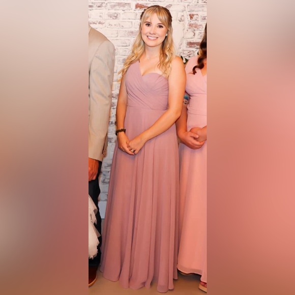 David’s Bridal CELEBRATE DB STUDIO The Daydream Dress full skirt one shoulder - Picture 7 of 11